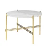 GUBI TS Sofabord RundtØ55 Messing/Hvid Carrara Marmor