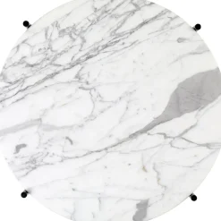 GUBI TS Sofabord RundtØ55 Messing/Hvid Carrara Marmor