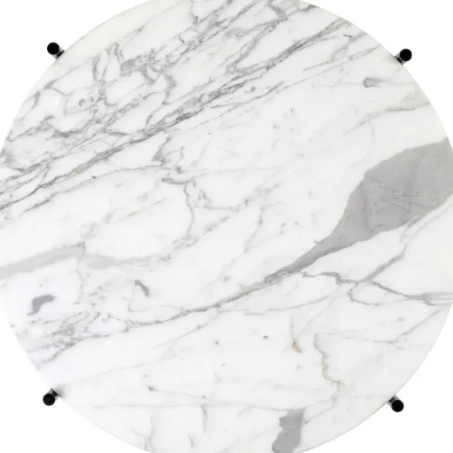 GUBI TS Sofabord RundtØ55 Messing/Hvid Carrara Marmor