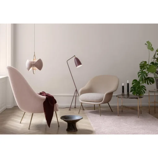 GUBI TS Sofabord RundtØ55 Messing/Hvid Carrara Marmor