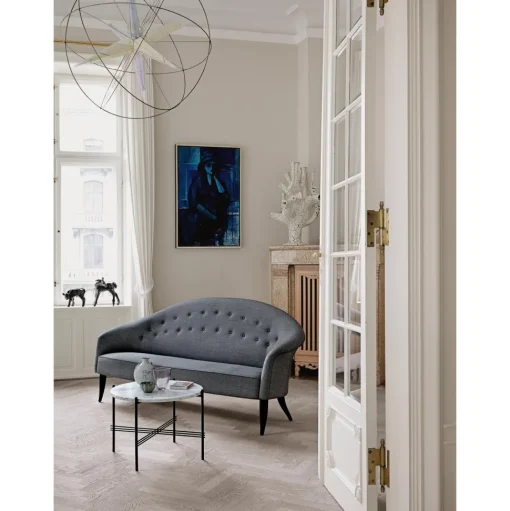 GUBI TS Sofabord RundtØ55 Messing/Hvid Carrara Marmor