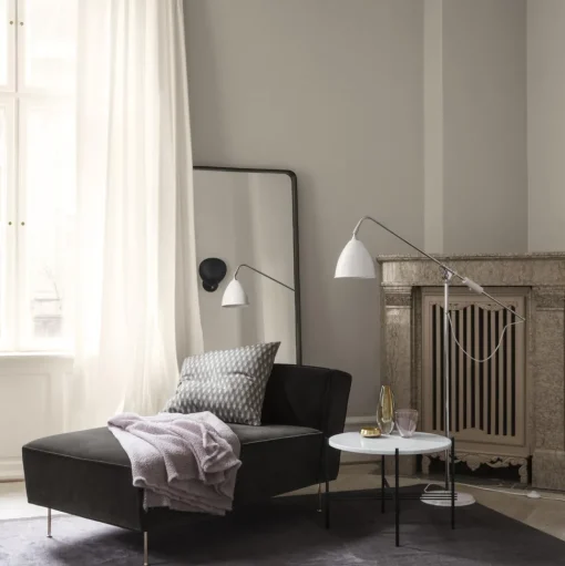 GUBI TS Sofabord RundtØ55 Messing/Hvid Carrara Marmor