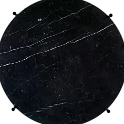 GUBI TS Sofabord RundtØ55 Messing/Sort Marquina Marmor
