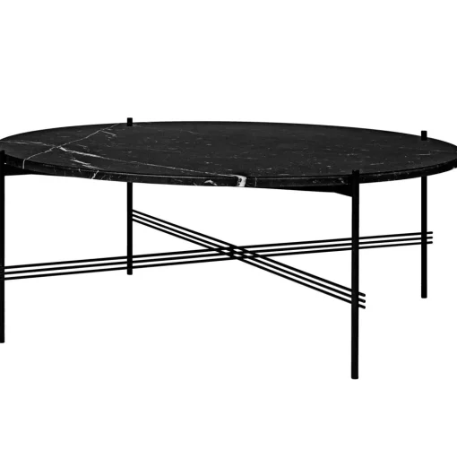 GUBI TS Sofabord RundtØ105 Sort/Sort Marquina Marmor