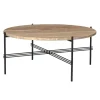 GUBI TS Sofabord RundtØ80 Sort/Varm Taupe Travertin