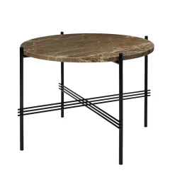 GUBI TS Sofabord RundtØ55 Sort/Brun Emperador Marmor