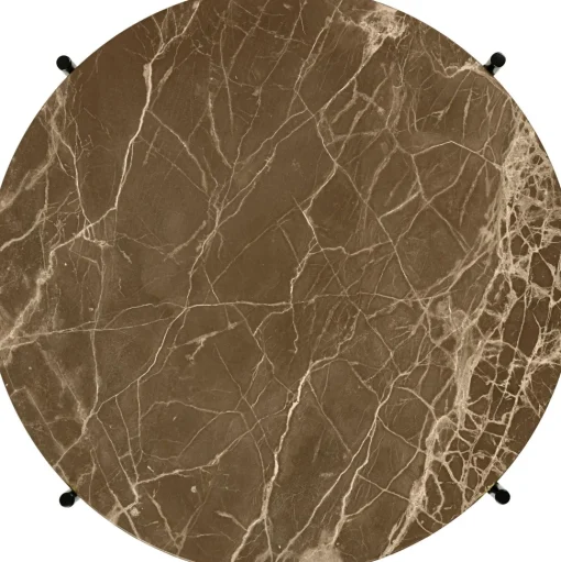 GUBI TS Sofabord RundtØ55 Sort/Brun Emperador Marmor