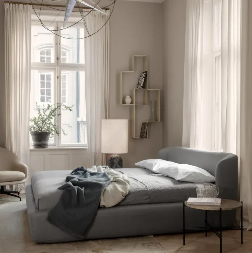 GUBI TS Sofabord RundtØ55 Sort/Brun Emperador Marmor
