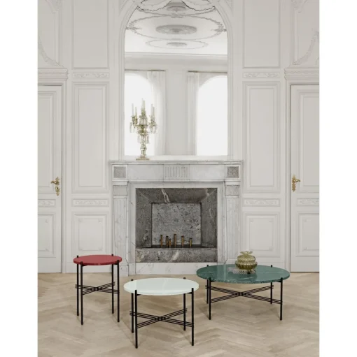 GUBI TS Sofabord RundtØ55 Sort/Brun Emperador Marmor
