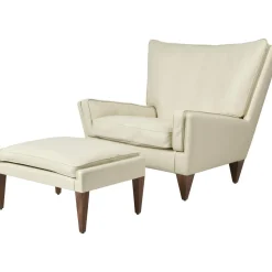 Gubi V11 Ottoman Amerikansk Valnød/Cream Láder