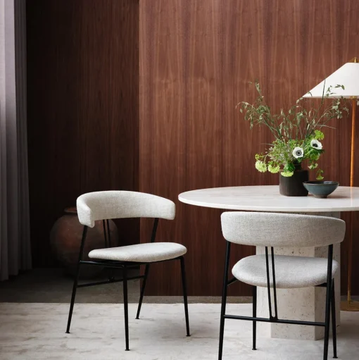 GUBI Violin Spisebordsstol Velvet 420 Safir Blå