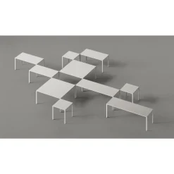 +Halle Grid Bord 80x240 Lysegrå