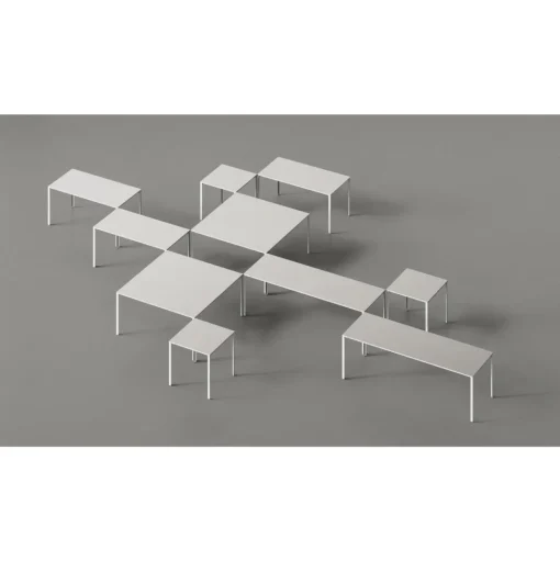+Halle Grid Bord 80x240 Lysegrå