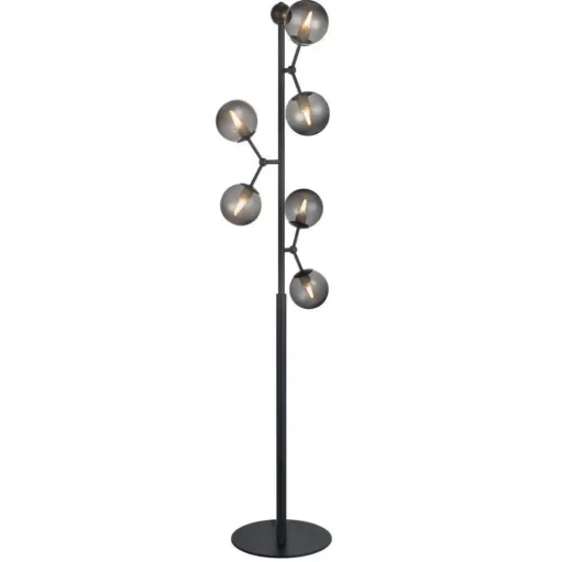 Halo Design Atom Gulvlampe Smoke/Sort