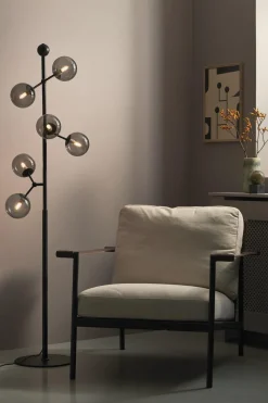 Halo Design Atom Gulvlampe Smoke/Sort