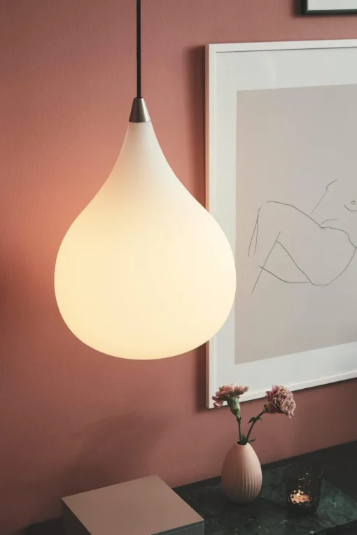 Halo Design Drops PendelØ38 Opal Glas / Aluminium