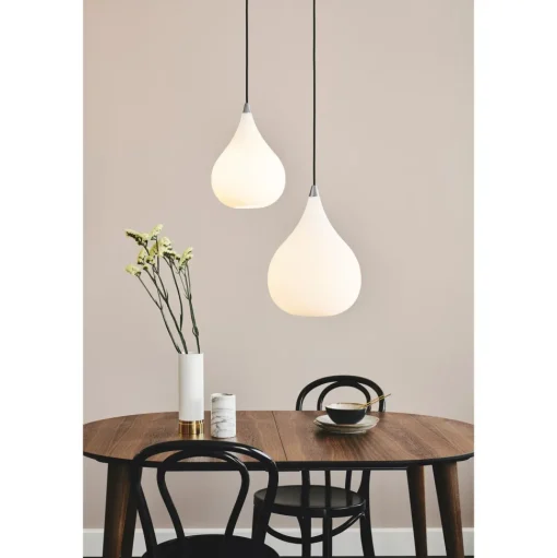 Halo Design Drops PendelØ38 Opal Glas / Aluminium
