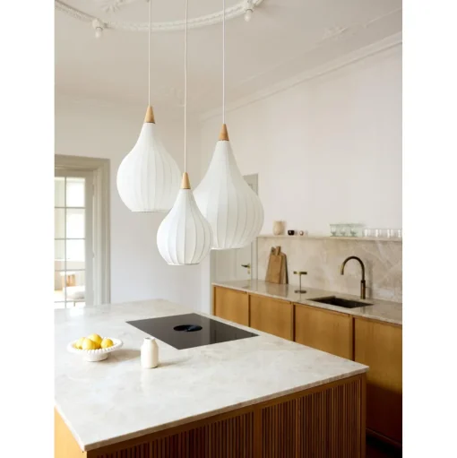 Halo Design Drops Textile PendelØ30 Hvid