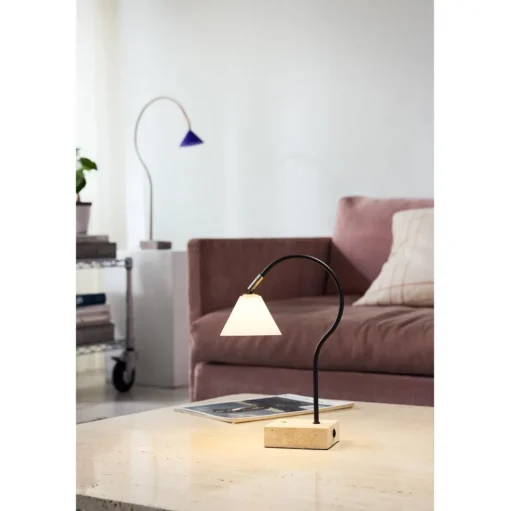 Halo Design Question Transportabel Lampe Sort/Antik Messing/Opal