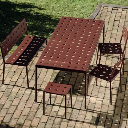HAY Balcony Dining Bánk med Armlán Antracit