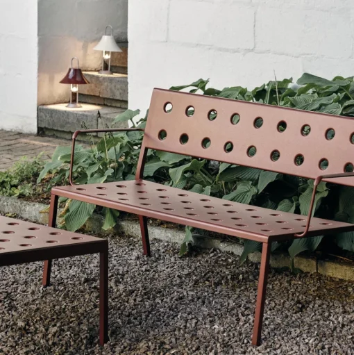 HAY Balcony Lounge Bánk med Armlán Iron Red