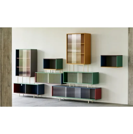 HAY Colour Cabinet Kommode med Glasdøre Medium Multifarvet
