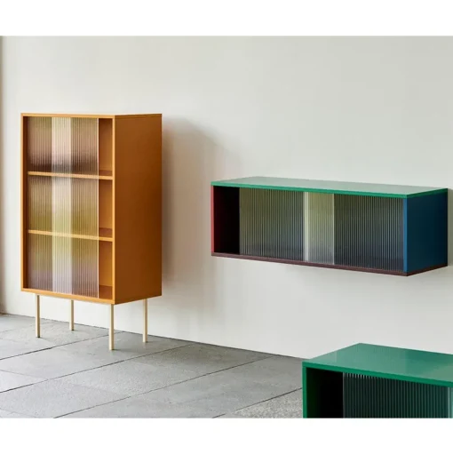 HAY Colour Cabinet Reol med Glasdøre Medium Mørk Mint