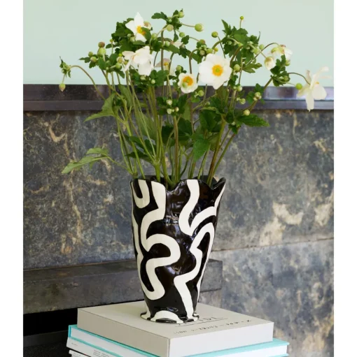 HAY Jessica Hans Shadow Vase Sort/Hvid