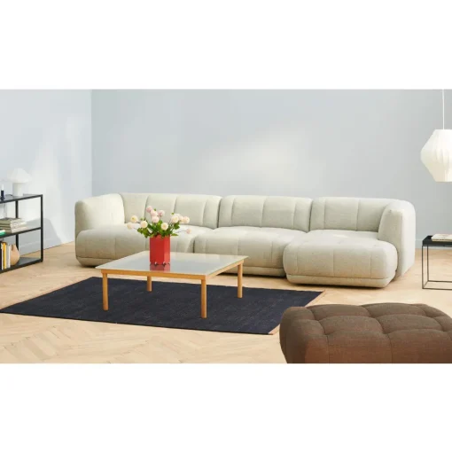 HAY Kofi Sofabord 36x80x80 Eg/Klar Rillet Glas