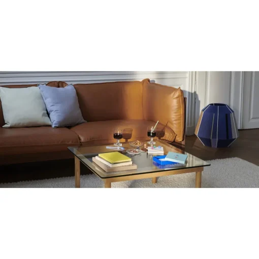 HAY Kofi Sofabord 36x80x80 Eg/Klar Rillet Glas