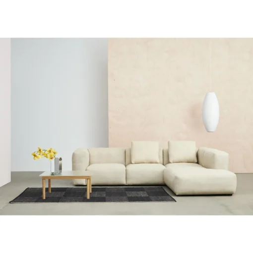 HAY Kofi Sofabord 36x80x80 Eg/Klar Rillet Glas