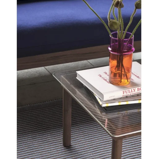 HAY Kofi Sofabord 36x80x80 Eg/Klar Rillet Glas