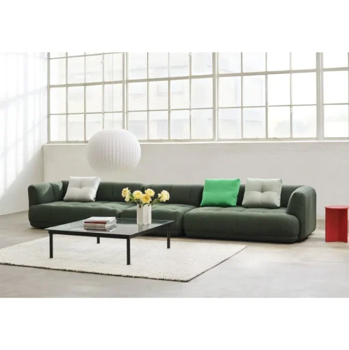 HAY Kofi Sofabord 36x80x80 Eg/Klar Rillet Glas