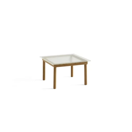 HAY Kofi Sofabord 36x60x60 Eg/Klar Rillet Glas