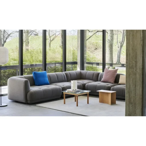 HAY Kofi Sofabord 36x60x60 Eg/Klar Rillet Glas