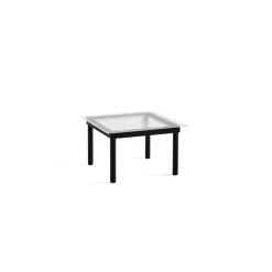 HAY Kofi Sofabord 36x60x60 Sort Eg/Klar Rillet Glas