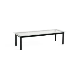 HAY Kofi Sofabord 36x50x140 Sort Eg/Klar Rillet Glas