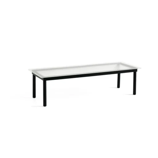 HAY Kofi Sofabord 36x50x140 Sort Eg/Klar Rillet Glas