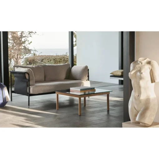 HAY Kofi Sofabord 36x60x60 Sort Eg/Klar Glas