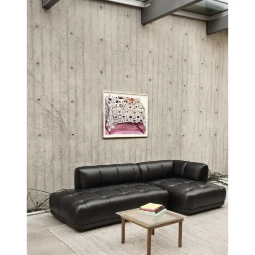 HAY Kofi Sofabord 36x60x60 Sort Eg/Klar Glas