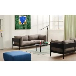 HAY Kofi Sofabord 36x50x140 Sort Eg/Klar Glas