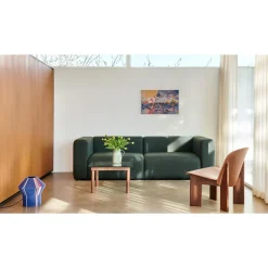 HAY Kofi Sofabord 36x60x60 Valnød/Klar Glas