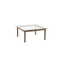 HAY Kofi Sofabord 36x80x80 Valnød/Klar Glas