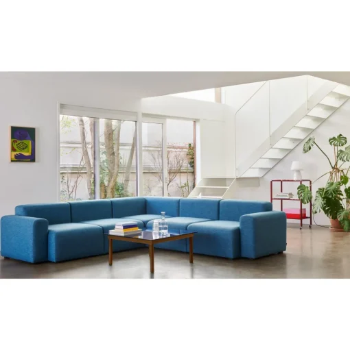 HAY Kofi Sofabord 36x80x80 Valnød/Klar Glas