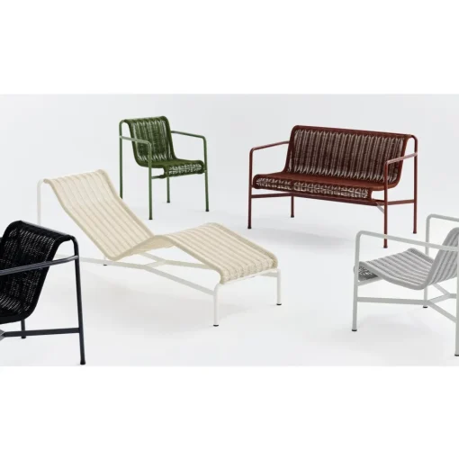 HAY Palissade Cord Chaise Logue Creme Hvid