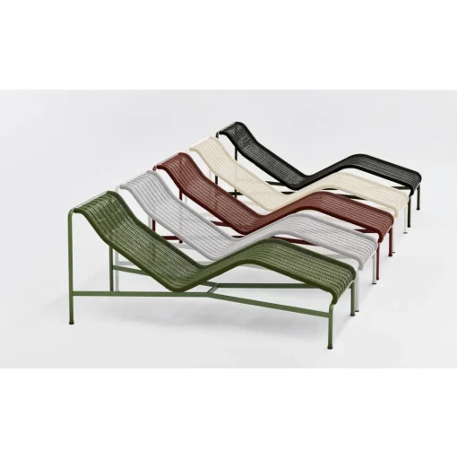 HAY Palissade Cord Chaise Logue Creme Hvid