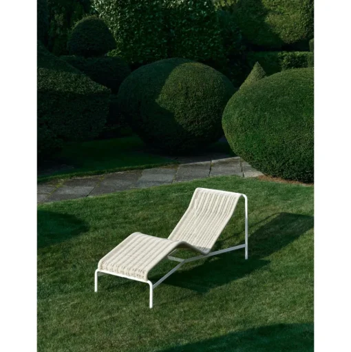 HAY Palissade Cord Chaise Logue Creme Hvid