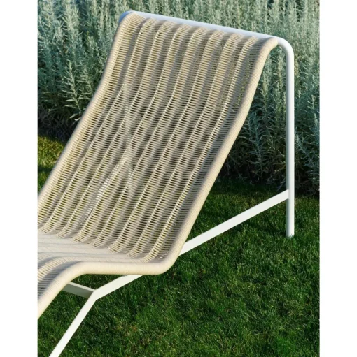 HAY Palissade Cord Chaise Logue Creme Hvid