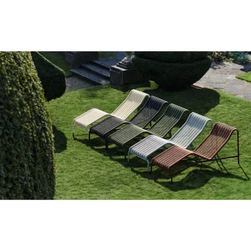 HAY Palissade Cord Chaise Logue Creme Hvid