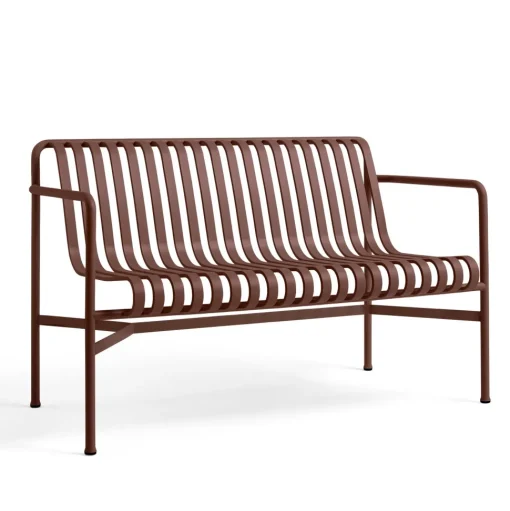 HAY Palissade Dining Bánk med Armlán Iron Red
